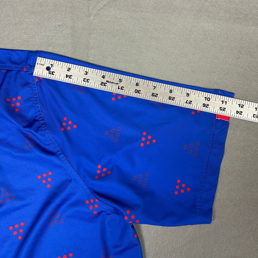 U Suck At Golf Polo Shirt Geometric Print Performance Mens XL Blue - Picture 6 of 8